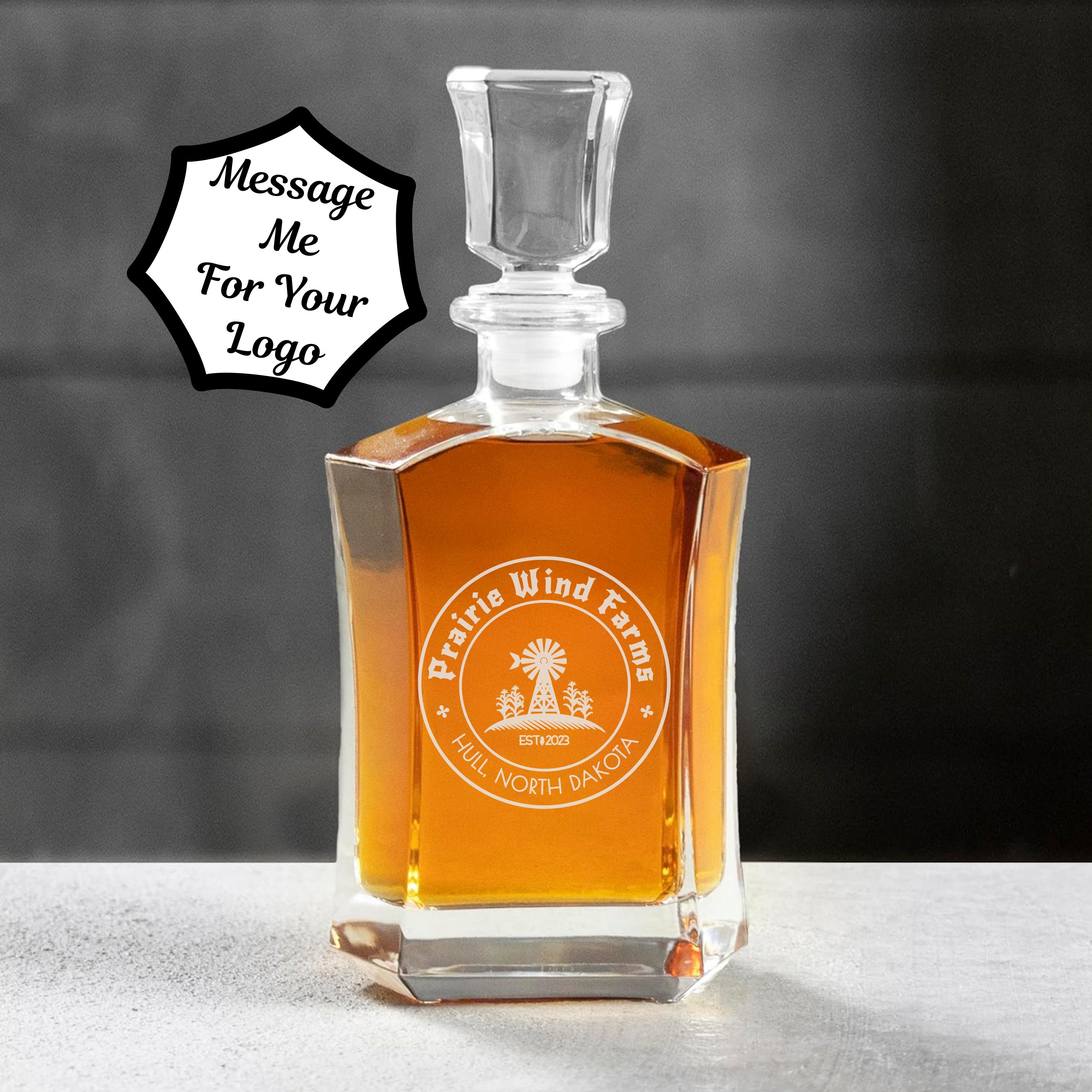 Custom Logo Decanter or Decanter Set - 6 Sided